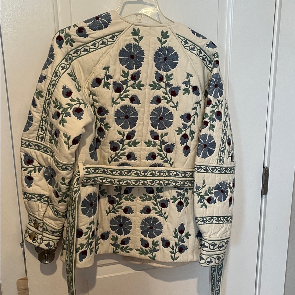 NWT Sezane Renato Jacket 38 Ecru Multicolor - Picture 5 of 5